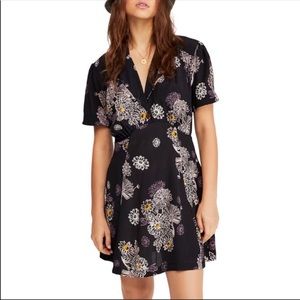 FREE PEOPLE Blue Hawaii Floral Dress BLACK SMALL